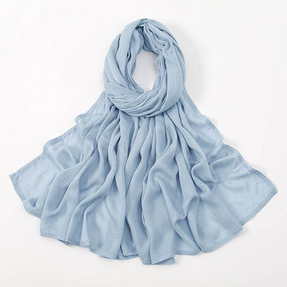 Lightweight Solid Color Rayon Scarf - Breathable & Versatile for Summer - Buy Center US