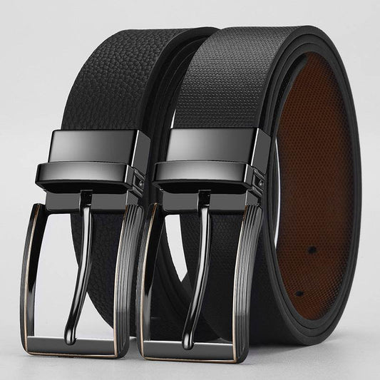 Buycenter Double-Sided Boys Trend Belt - Rotatable Pin Buckle, Stylish Design - Buy Center US