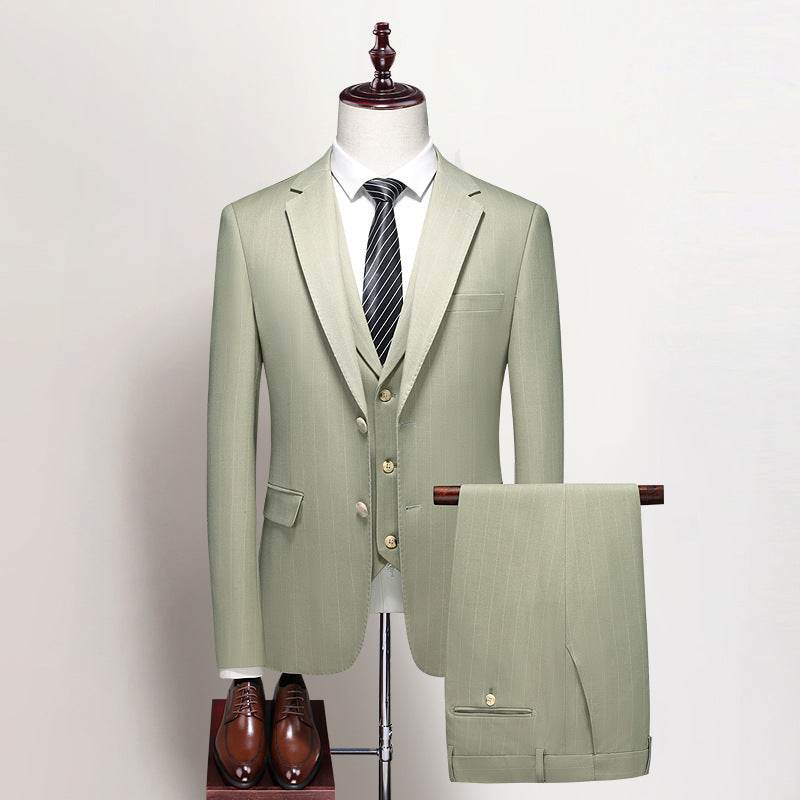 Buycenter Men's Casual Business Suit Set - Light Green Jacket & Vest - Buy Center US