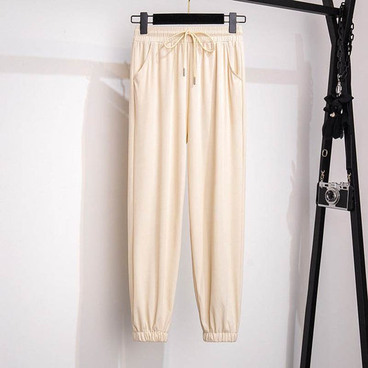 High Waist Loose Cropped Leggings for Women - Ice Silk Comfort Fit - Buy Center US
