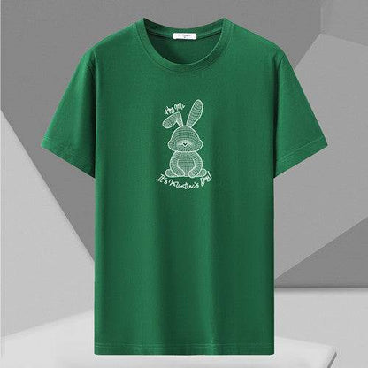Spring Men’s Loose Half Sleeve Shirt - Plus Size Round Neck Cotton Tee - Buy Center US
