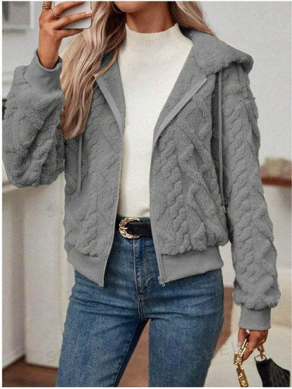 Hooded Knitted Plaid Coat - Japanese Casual Sweater Cardigan - Buy Center US