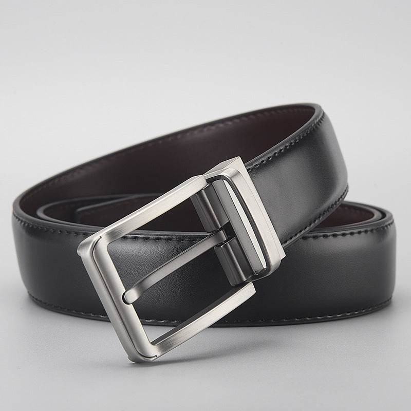 Buycenter Men's Leather Business Belt - Pin Buckle, Stylish Rotation Design - Buy Center US