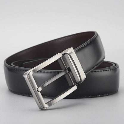 Buycenter Men's Leather Business Belt - Pin Buckle, Stylish Rotation Design - Buy Center US