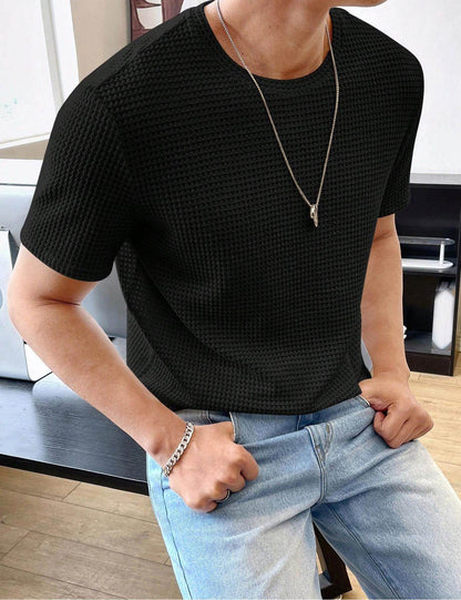 Men's Casual Short Sleeve T-Shirt - Loose Fit, Solid Colors Available - Buy Center US