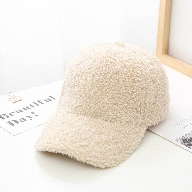 Korean Style Lambswool Baseball Cap for Women - Summer Solid Color - Buy Center US