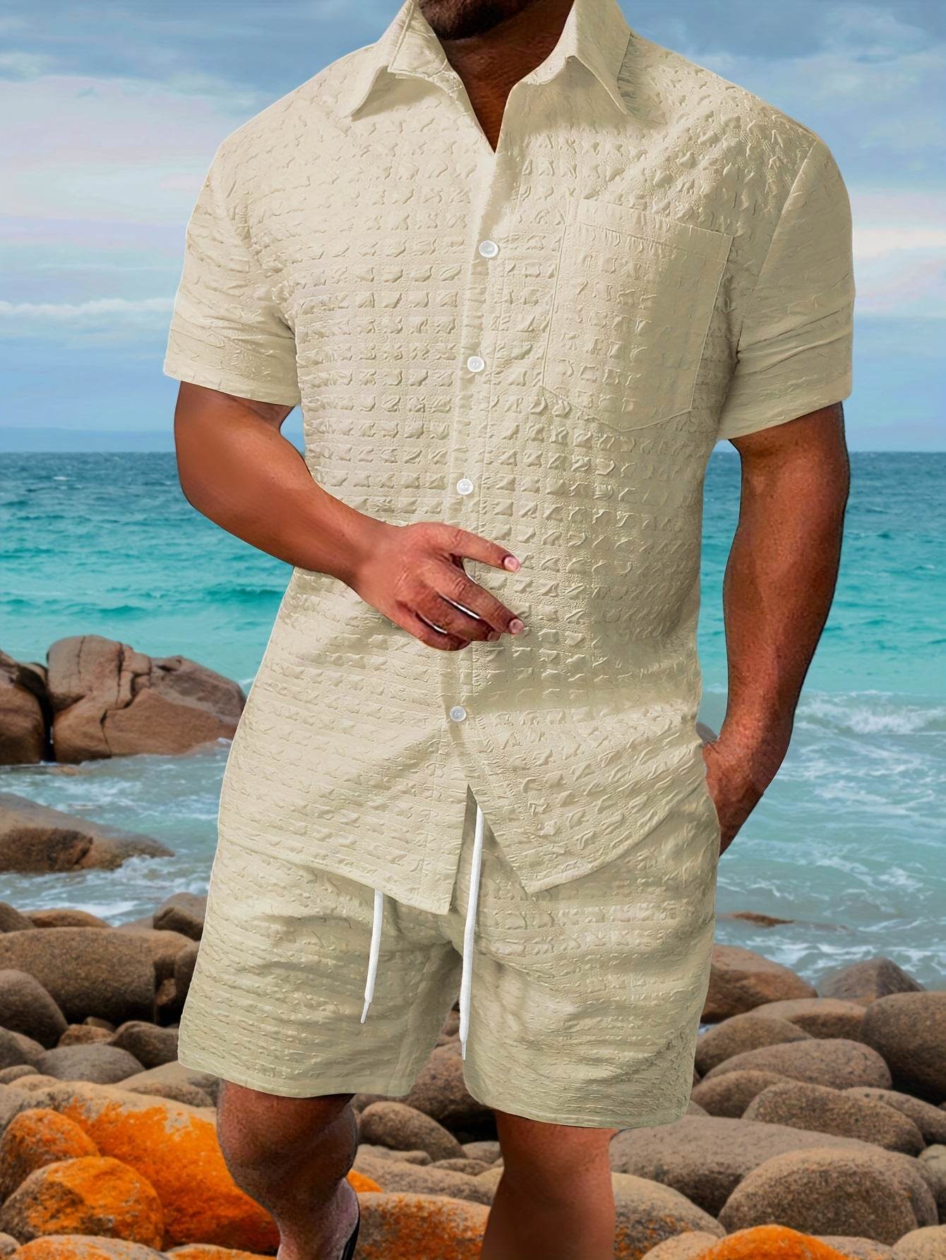 Buycenter Gradient 3D Printing Shorts Set - Stylish Outdoor Short-Sleeved Wear - Buy Center US