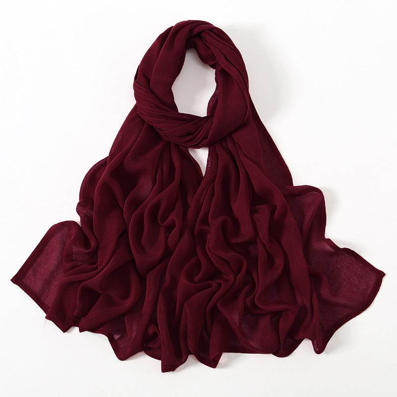 Lightweight Solid Color Rayon Scarf - Breathable & Versatile for Summer - Buy Center US