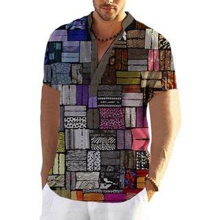 Buycenter Men's Linen Plaid Sleeve Shirt - Casual Fashion Top S-6XL - Buy Center US