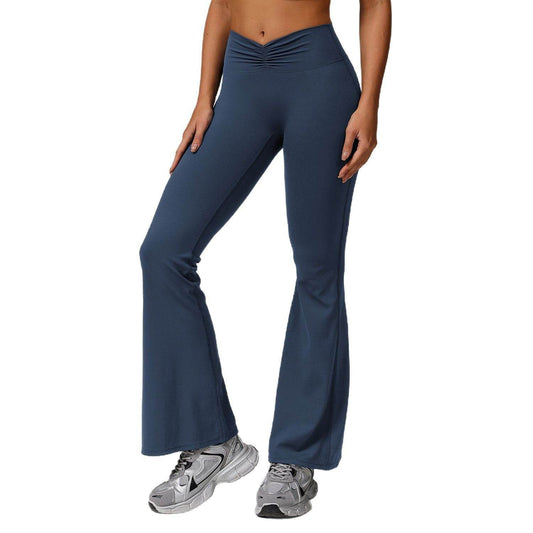 Nude Feel High Waist Yoga Bell-Bottom Pants - Stylish Fitness Gear - Buy Center US
