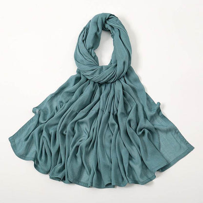 Lightweight Solid Color Rayon Scarf - Breathable & Versatile for Summer - Buy Center US