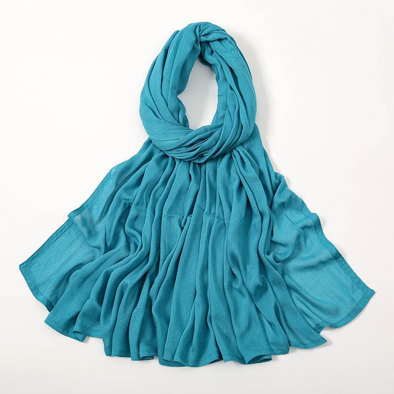 Lightweight Solid Color Rayon Scarf - Breathable & Versatile for Summer - Buy Center US