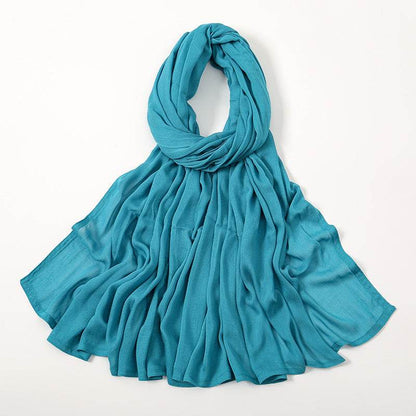Lightweight Solid Color Rayon Scarf - Breathable & Versatile for Summer - Buy Center US