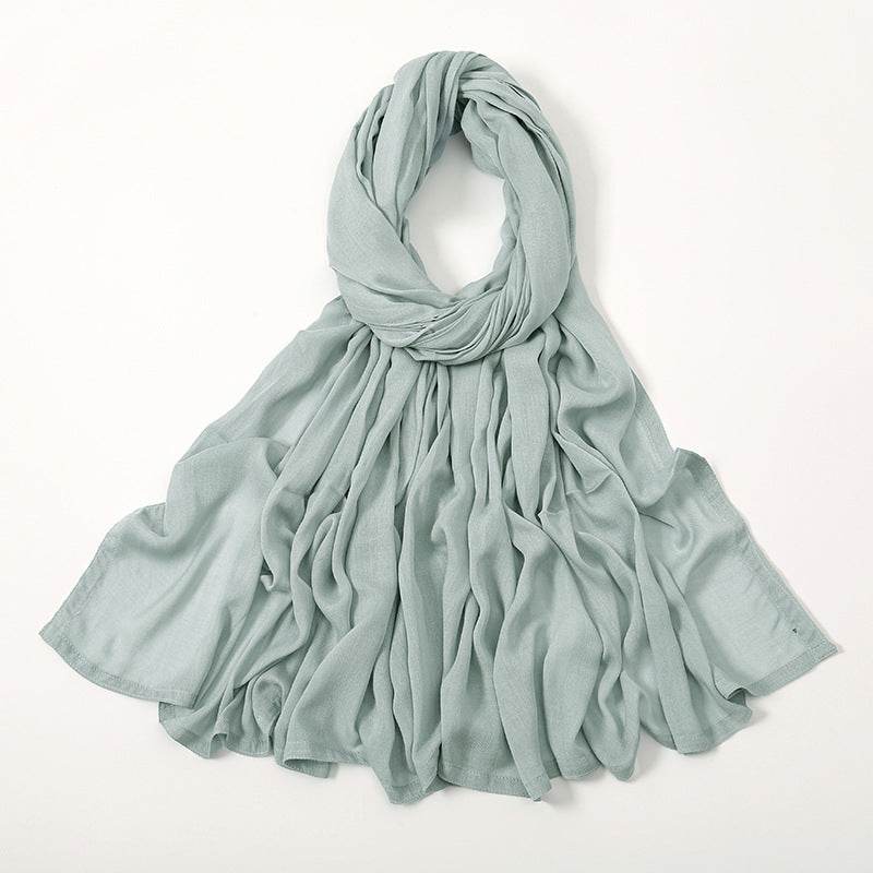 Lightweight Solid Color Rayon Scarf - Breathable & Versatile for Summer - Buy Center US