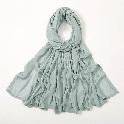 Lightweight Solid Color Rayon Scarf - Breathable & Versatile for Summer - Buy Center US