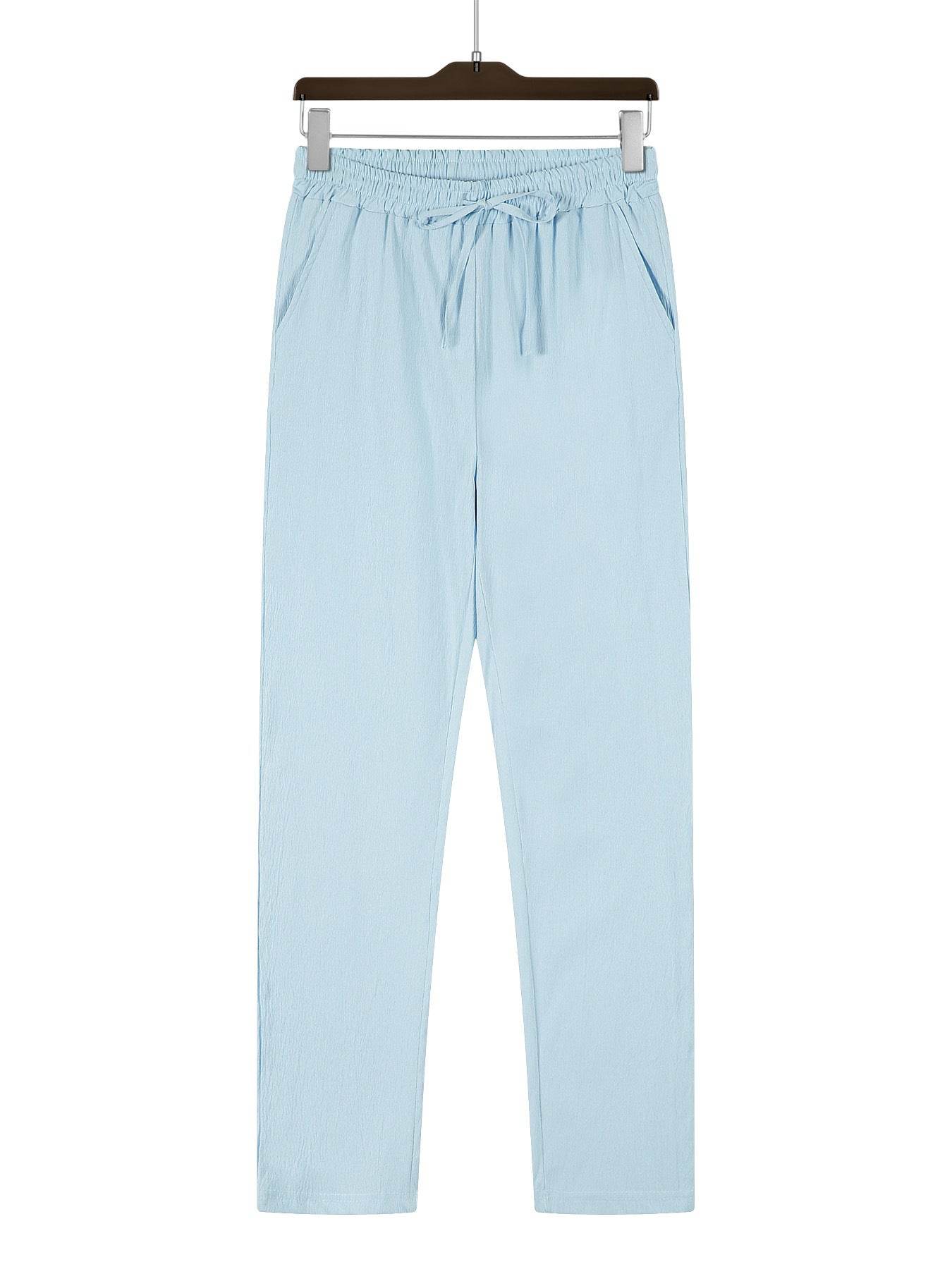 Casual Loose Pants for Men - Micro-Elastic Mid Waist in Solid Colors - Buy Center US