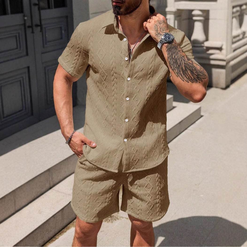 Buycenter Men's Casual Short Sleeve Shirt & Shorts - Lightweight & Stylish - Buy Center US