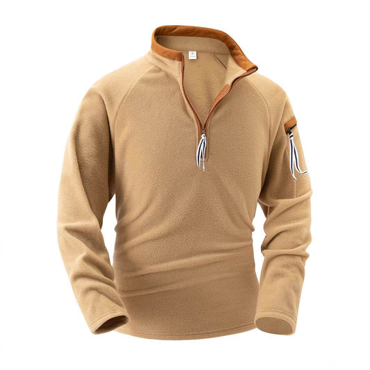 Buycenter Tactical Arm Zipper Sweater - Slim Fit Long Sleeve Pullover - Buy Center US