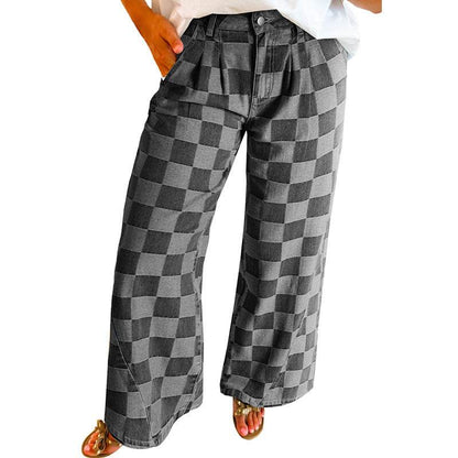 Loose High Waist Wide-Leg Casual Pants for Women - Light Blue Style - Buy Center US