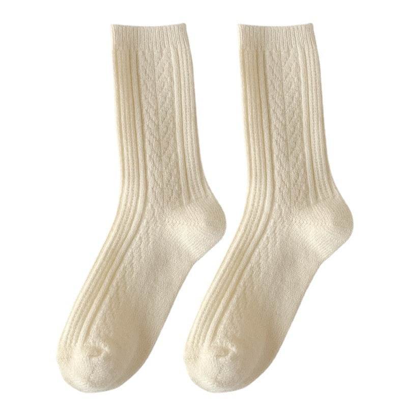 Milky White Twist Wool Socks for Children - Comfortable and Stylish - Buy Center US