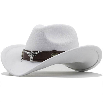 Fashion Woolen Western Denim Top Hat - Sun Protection, Multiple Colors - Buy Center US