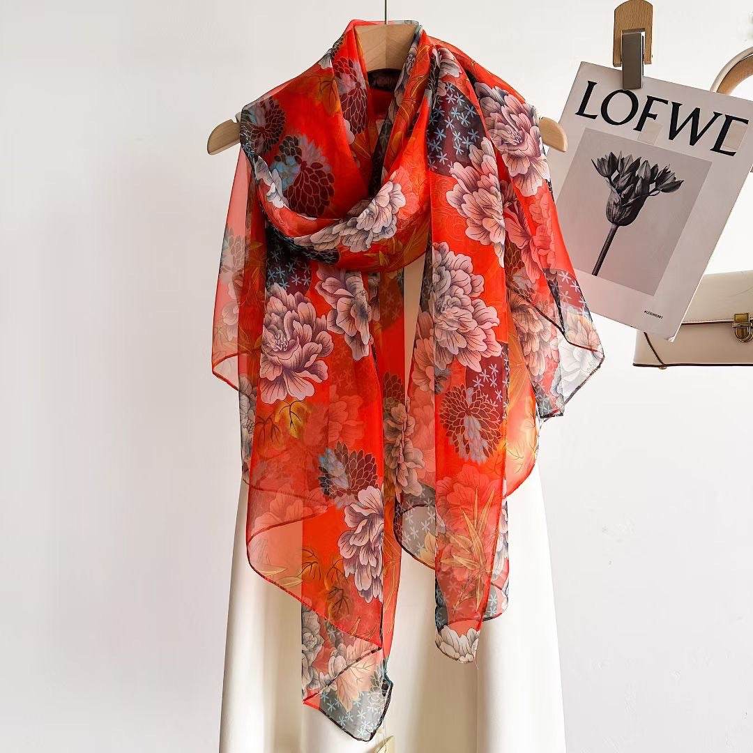 Women's Long Printed Anti-DDoS Scarf - Stylish & Ethnic Design - Buy Center US