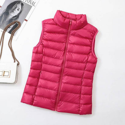 Buycenter Men's & Women's Lightweight Vest Coat - Stand Collar, Zipper Pockets - Buy Center US