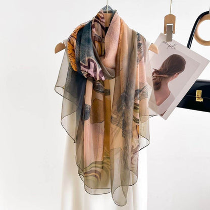 Women's Long Printed Anti-DDoS Scarf - Stylish & Ethnic Design - Buy Center US
