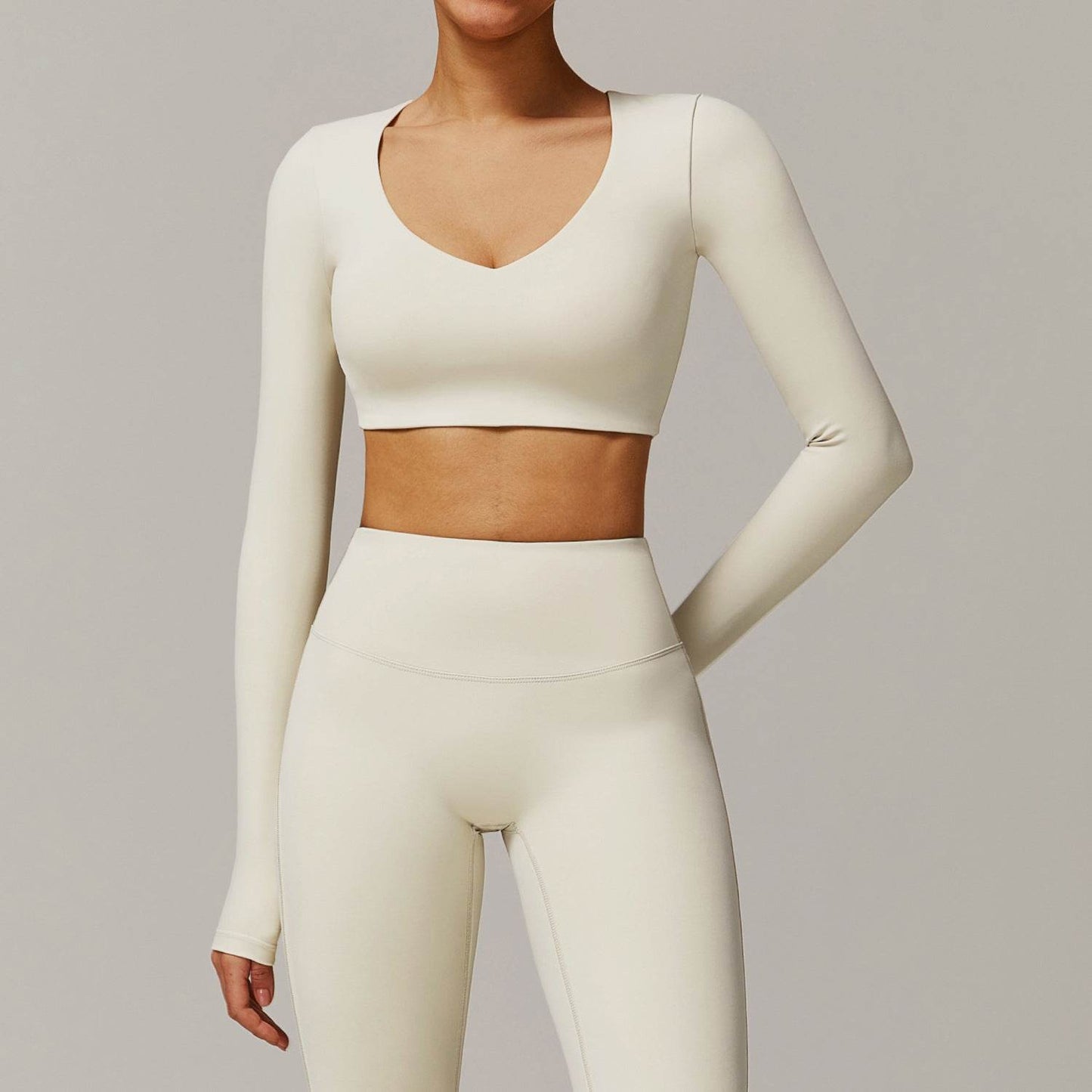 Women's Quick-Drying Long Sleeve V-Neck Top - Fitness & Yoga T-Shirt - Buy Center US