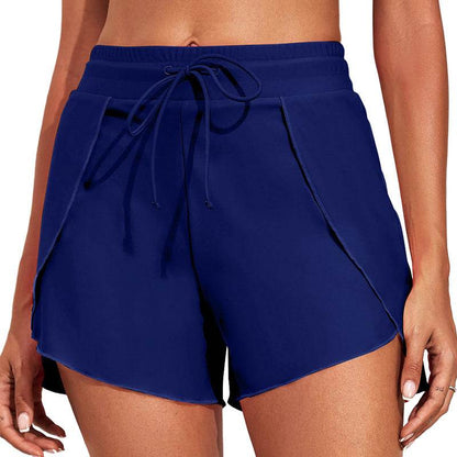 Quick-Drying Women’s High Waist Swimming Trunks - Solid Color Summer Style - Buy Center US