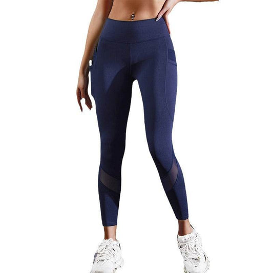 Women's Sports Yoga Leggings - Fitness Pants in Black & Navy Blue - Buy Center US