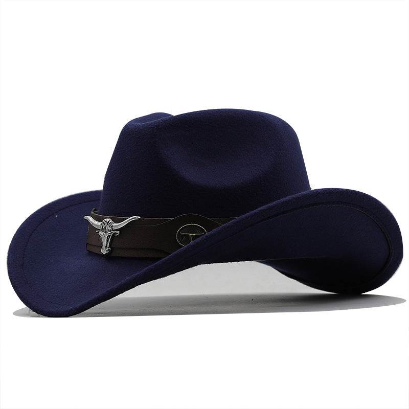 Fashion Woolen Western Denim Top Hat - Sun Protection, Multiple Colors - Buy Center US