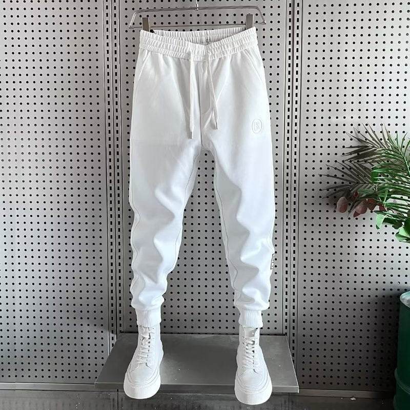 Buycenter Autumn Sports Pants for Men - Solid Color, Light Gray & Black - Buy Center US