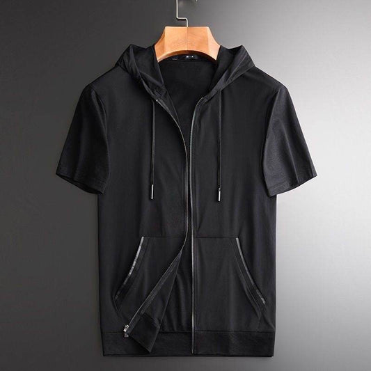 Summer Men's Hooded Cardigan - Plus Size, Breathable & Quick-Drying - Buy Center US