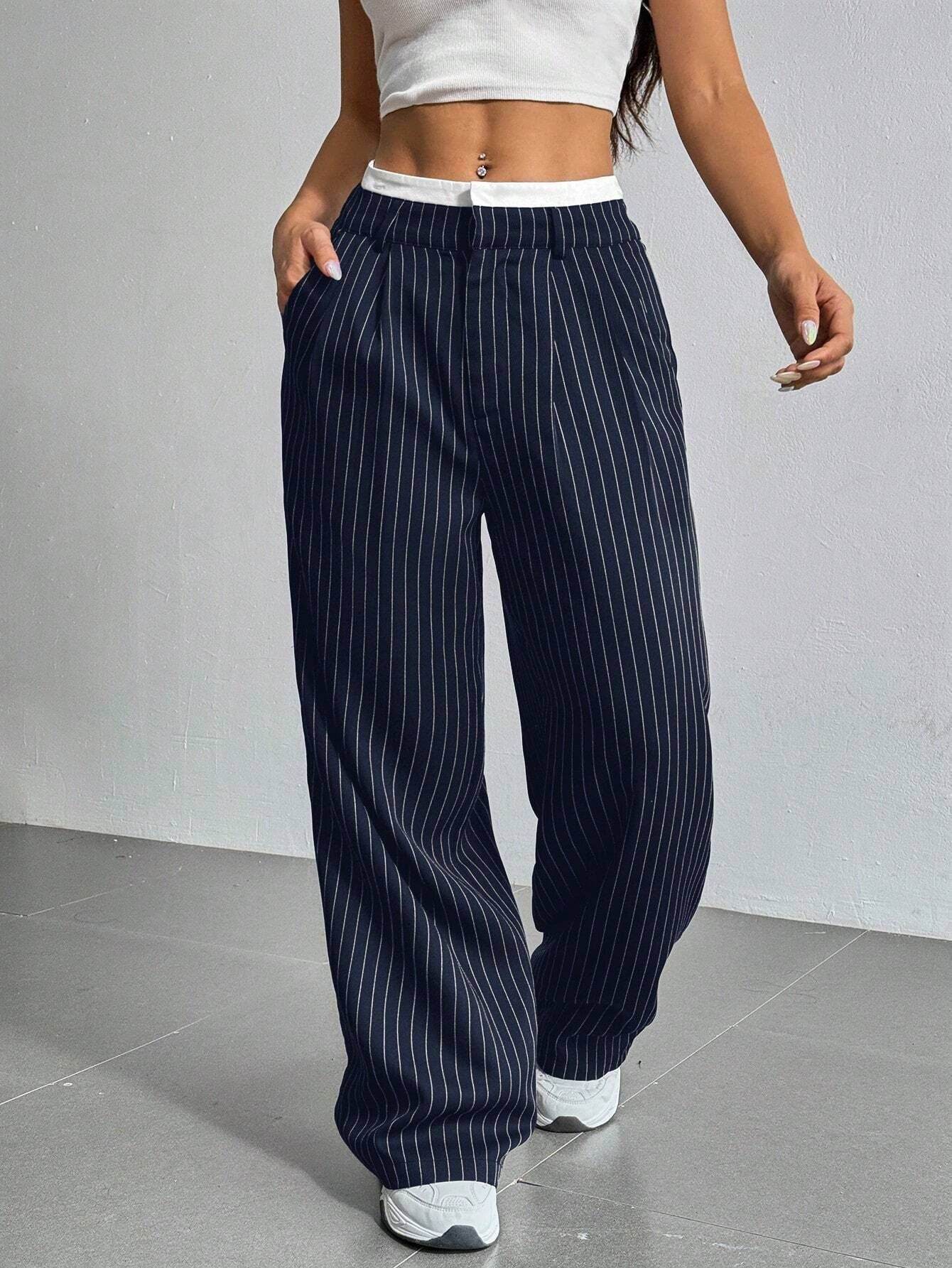 Casual Loose Straight-Leg Pants - High Waist, Multiple Colors Available - Buy Center US