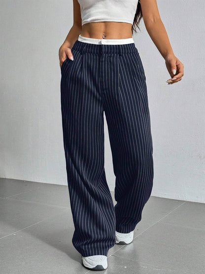 Casual Loose Straight-Leg Pants - High Waist, Multiple Colors Available - Buy Center US