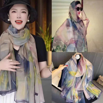 Fashionable Yourou Yarn Rose Scarf for Women - Stylish 135x180cm Design - Buy Center US