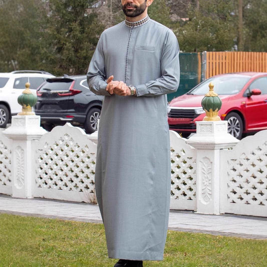 Buycenter Men's Azure Robe - Loose Lapel Casual Fashion Clothing - Buy Center US