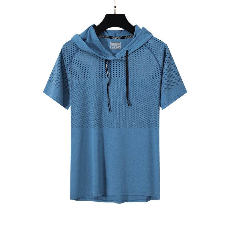 Quick-Drying Hooded T-Shirt for Exercise - High Elasticity Sports Wear - Buy Center US