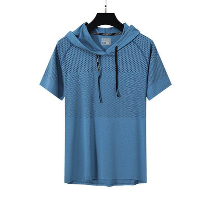 Quick-Drying Hooded T-Shirt for Exercise - High Elasticity Sports Wear - Buy Center US