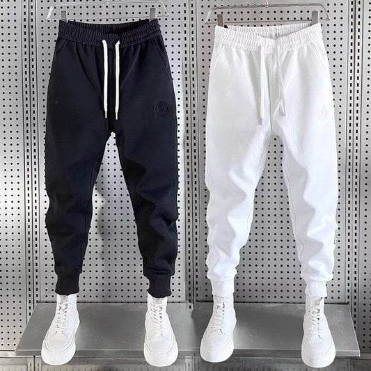Buycenter Autumn Sports Pants for Men - Solid Color, Light Gray & Black - Buy Center US