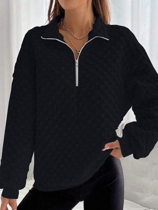 Women's Long Sleeve Zipper Sweater - Cozy Autumn & Winter Knit Styles - Buy Center US