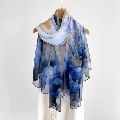 Women's Long Printed Anti-DDoS Scarf - Stylish & Ethnic Design - Buy Center US