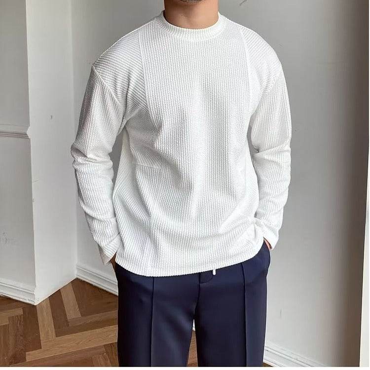 Casual Men's Undershirt T-Shirt - Loose Fit in Khaki, Gray, Black & White - Buy Center US