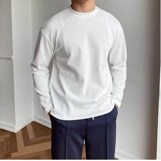 Casual Men's Undershirt T-Shirt - Loose Fit in Khaki, Gray, Black & White - Buy Center US