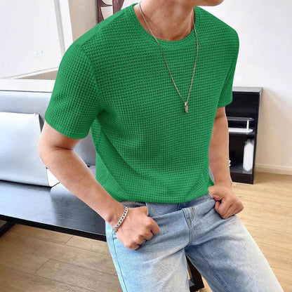 Men's Casual Short Sleeve T-Shirt - Loose Fit, Solid Colors Available - Buy Center US