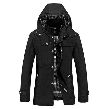 Buycenter Men's Trench Coat - Stylish Solid Color Spring & Autumn Jacket - Buy Center US