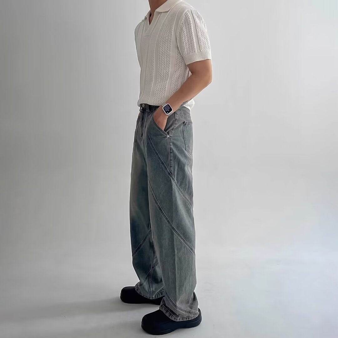 Men's Versatile Summer Hollow T-Shirt - Solid Colors in Blue, Black, White - Buy Center US