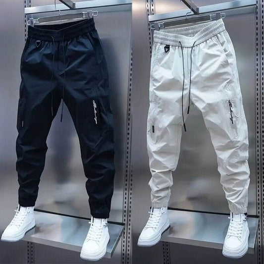 Men's Loose Straight Casual Jogger Pants - Elastic Polyester Sports Wear - Buy Center US