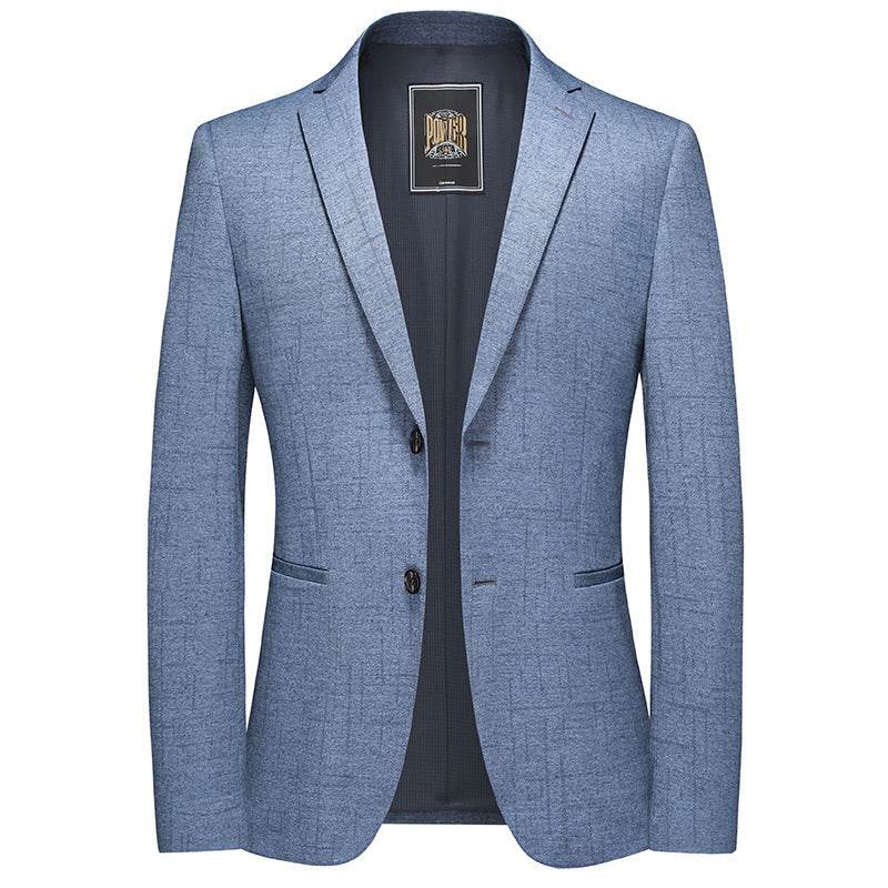 Buycenter Men's Light Blue Solid Color Jacket - Slim Fit Business Suit - Buy Center US